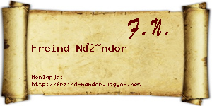 Freind Nándor névjegykártya